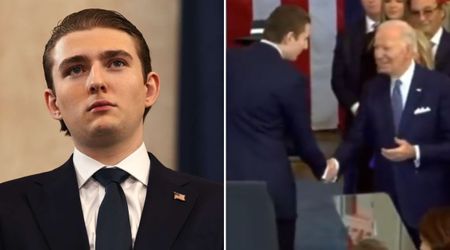 Barron Trump shows his true colours as he comes face to face with Joe Biden…