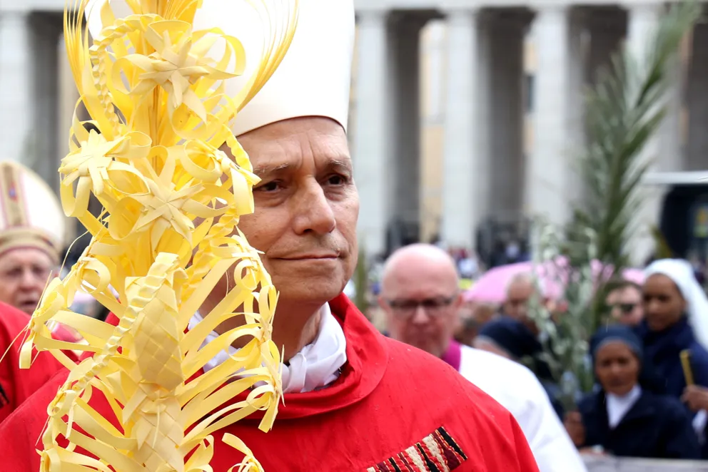 US Cardinal Robert Francis Prevost at the Palm Sunday Mass at St. Peter's Square on April 13, 2025, in Vatican City, Vatican. | Source: Getty Images