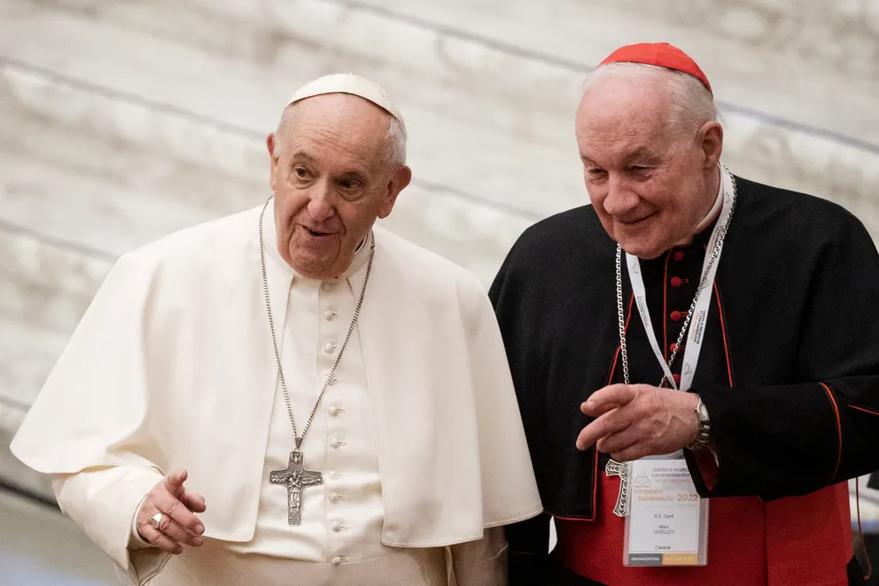 Pope Francis and Cardinal Marc Ouellet of Canada photographed together on February 17, 2022. | Source: Getty Images