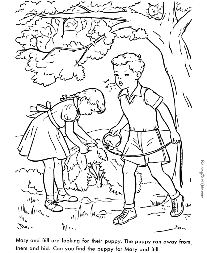 Sat all day still can not find the puppy of two children.